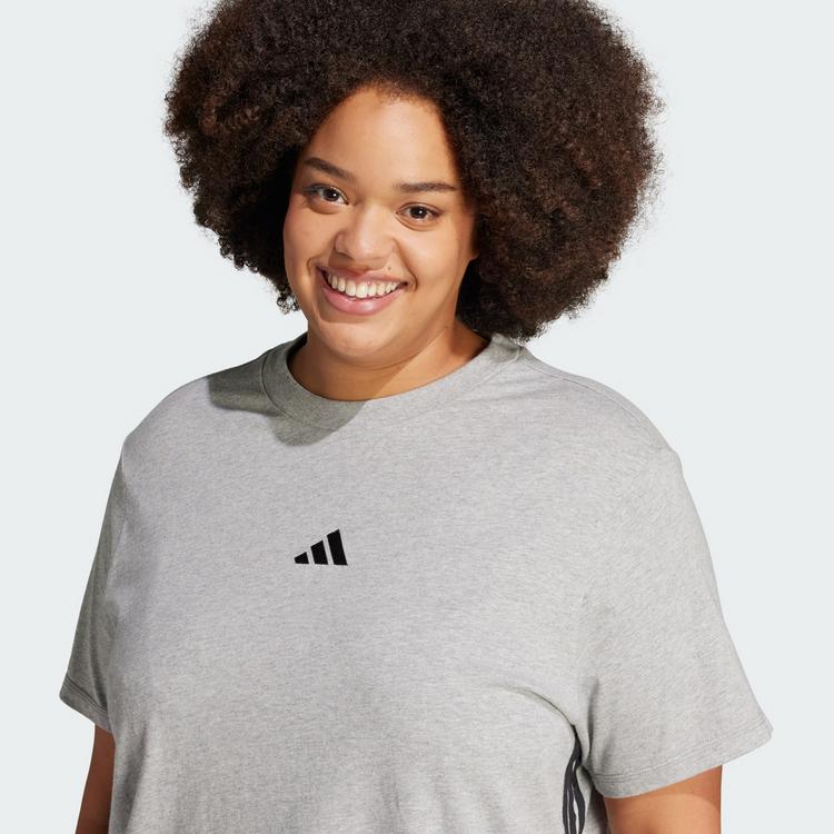 adidas adidas Essentials 3-Streifen Cotton T-Shirt &ndash; Langarmshirt Damen - Medium Grey Heather / Black - 0 | SportScheck