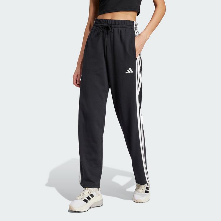 adidas adidas Essentials 3-Streifen Open Hem French Trainingshose Damen - Black / White - 0 | SportScheck