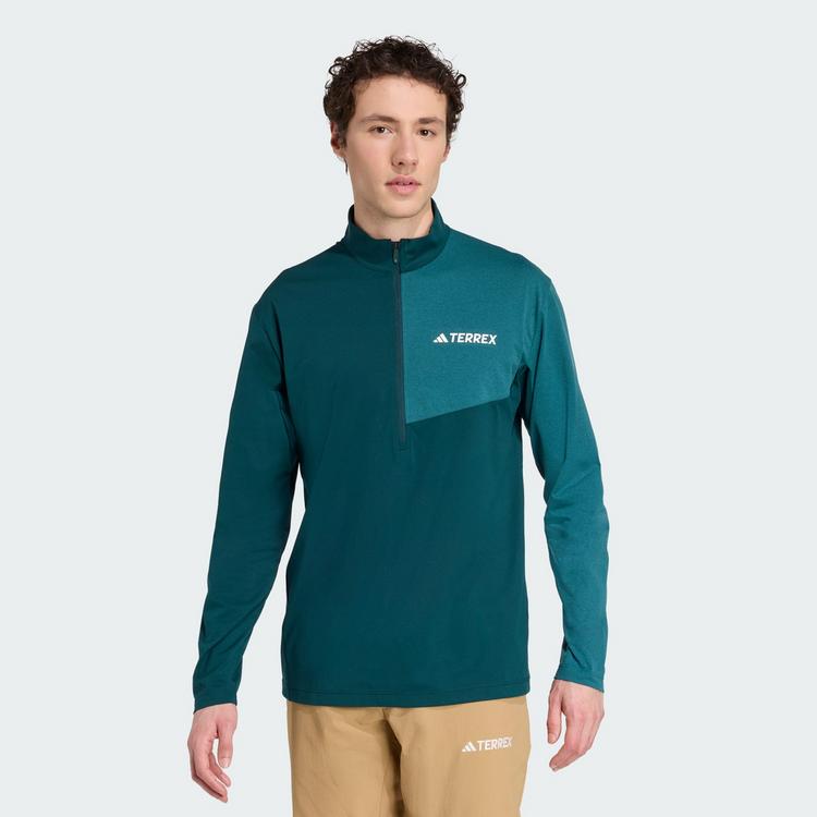 adidas adidas TERREX Multi Climacool 1/2 Zip Funktionsshirt Herren - Aurora Ivy / Mystery Green - 0 | SportScheck