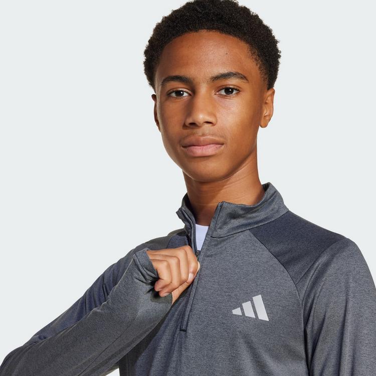 adidas adidas All Sports Favorite 1/4-Rei&szlig;verschluss Langarmshirt Kinder - Black / Grey Three / Reflective Silver - 1 | SportScheck