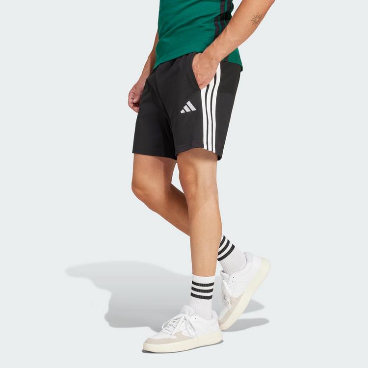 adidas adidas Essentials 3-Streifen Single Jersey Funktionsshorts Herren - Black / White - 0 | SportScheck