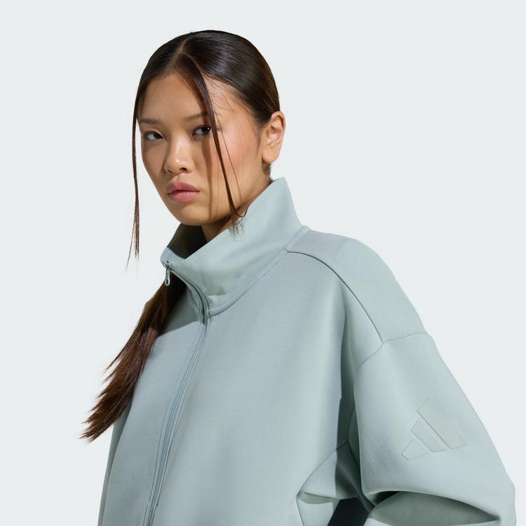 adidas adidas Soft Lux Oberteil, durchgehender Trainingsanzug Damen - Wonder Sage - 0 | SportScheck