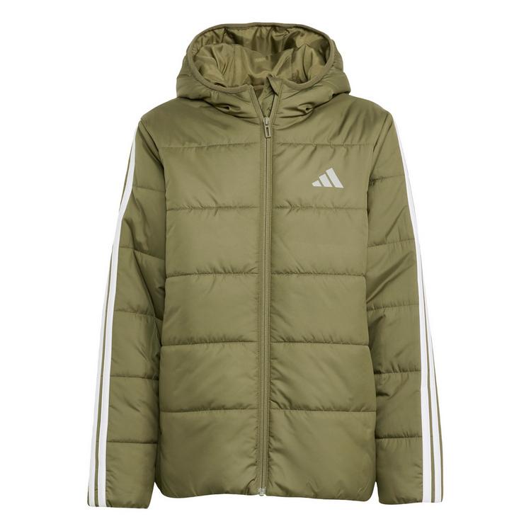 adidas adidas Essentials 3-Streifen gef&uuml;tterte Funktionsjacke Kinder - Olive Strata / White - 0 | SportScheck