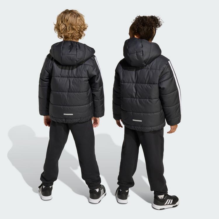adidas adidas Essentials 3-Streifen gef&uuml;tterte Funktionsjacke Kinder - Black / White - 1 | SportScheck