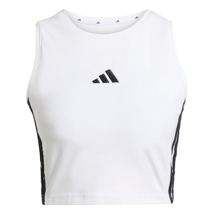 adidas adidas ESSENTIALS 3-STREIFEN GEPOLSTERTES Croptop Damen - White - 0 | SportScheck