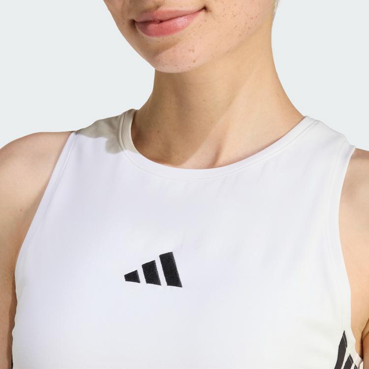 adidas adidas ESSENTIALS 3-STREIFEN GEPOLSTERTES Croptop Damen - White - 1 | SportScheck