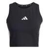 adidas ESSENTIALS 3-STREIFEN GEPOLSTERTES Croptop Damen - Black