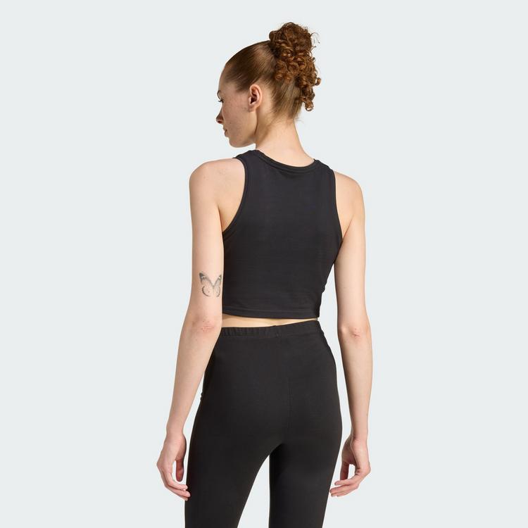 adidas adidas ESSENTIALS 3-STREIFEN GEPOLSTERTES Croptop Damen - Black - 1 | SportScheck