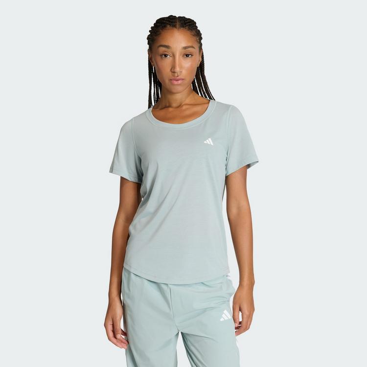 adidas adidas Workout Essentials T-Shirt mit tiefem Funktionsshirt Damen - Wonder Sage - 0 | SportScheck