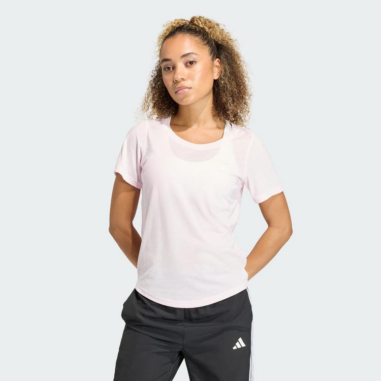 adidas adidas Workout Essentials T-Shirt mit tiefem Funktionsshirt Damen - Clear Pink - 0 | SportScheck