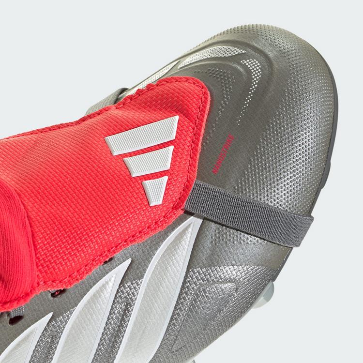 adidas adidas PREDATOR LEAGUE Fold-Over Tongue Firm Fu&szlig;ballschuhe Kinder - Iron Metallic / Zero Metalic / Lucid Red - 6 | SportScheck