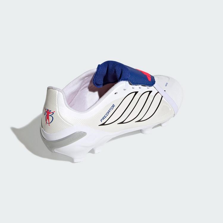 adidas adidas PREDATOR LEAGUE Fold-Over Tongue Firm Fu&szlig;ballschuhe Kinder - Cloud White / Zero Metalic / Royal Blue - 3 | SportScheck