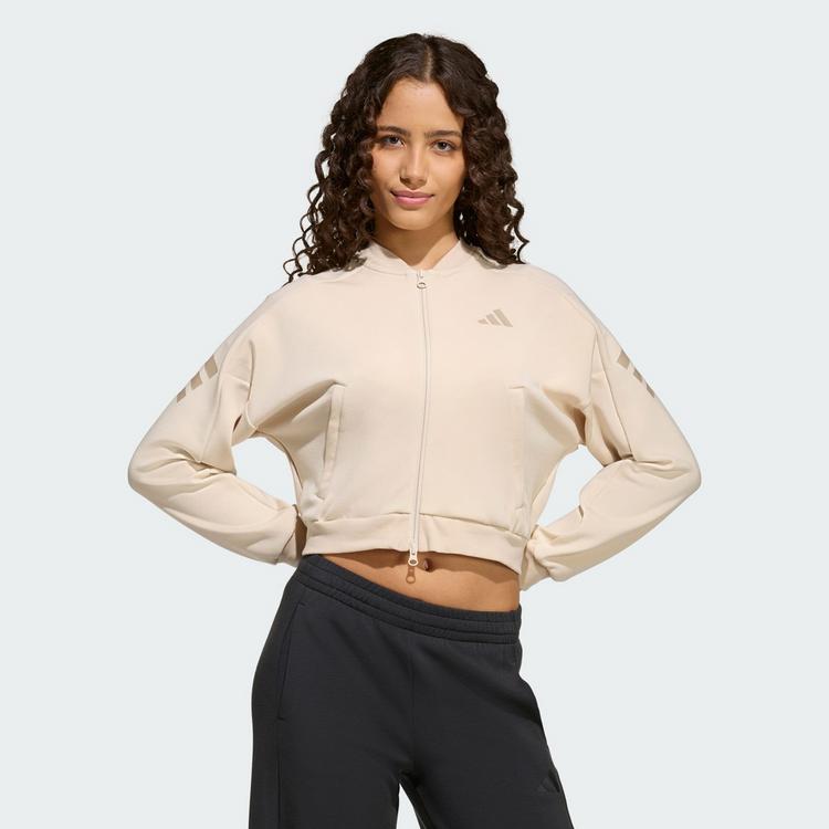 adidas adidas FUTURE ICONS 3-STREIFEN TRAININGSJACKE, Trainingsanzug Kinder - Crystal Linen / Trace Khaki - 0 | SportScheck