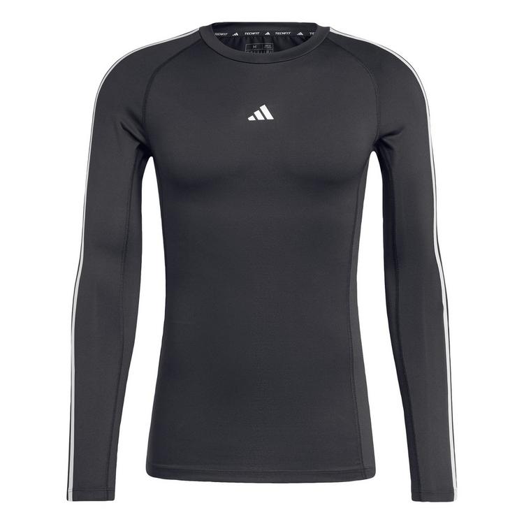 adidas adidas TECHFIT Compression Training 3-Streifen Funktionsshirt Herren - Black - 0 | SportScheck