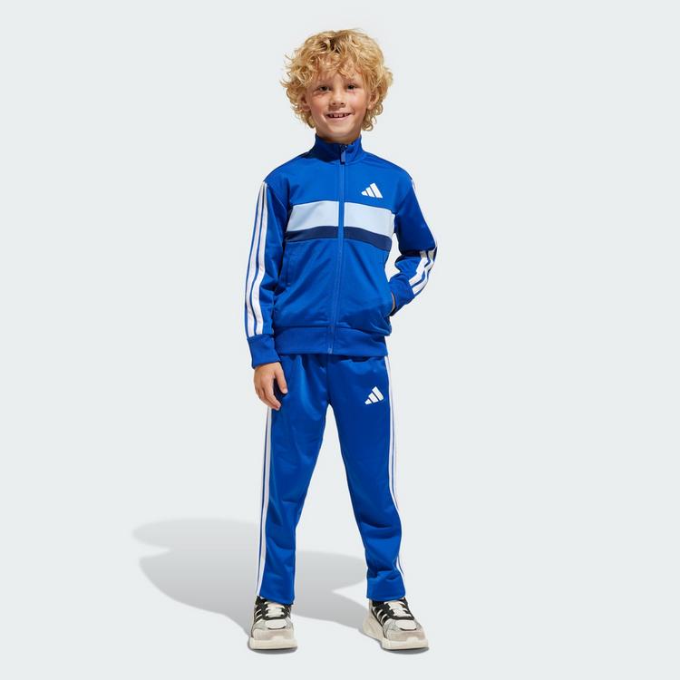 adidas adidas Seasonal Essentials Tiberio 3-Streifen Trainingsanzug Kinder - Royal Blue / White / Glow Blue - 0 | SportScheck