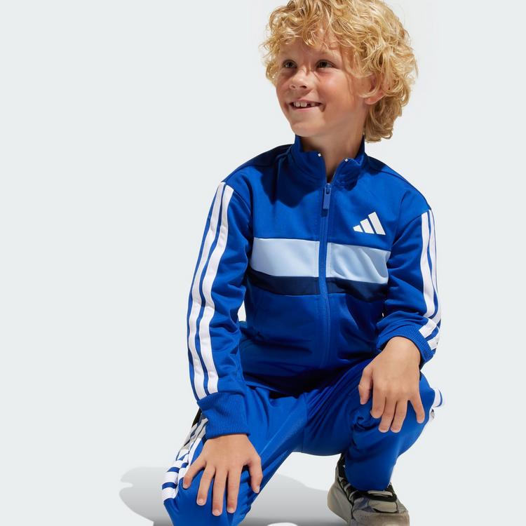 adidas adidas Seasonal Essentials Tiberio 3-Streifen Trainingsanzug Kinder - Royal Blue / White / Glow Blue - 0 | SportScheck