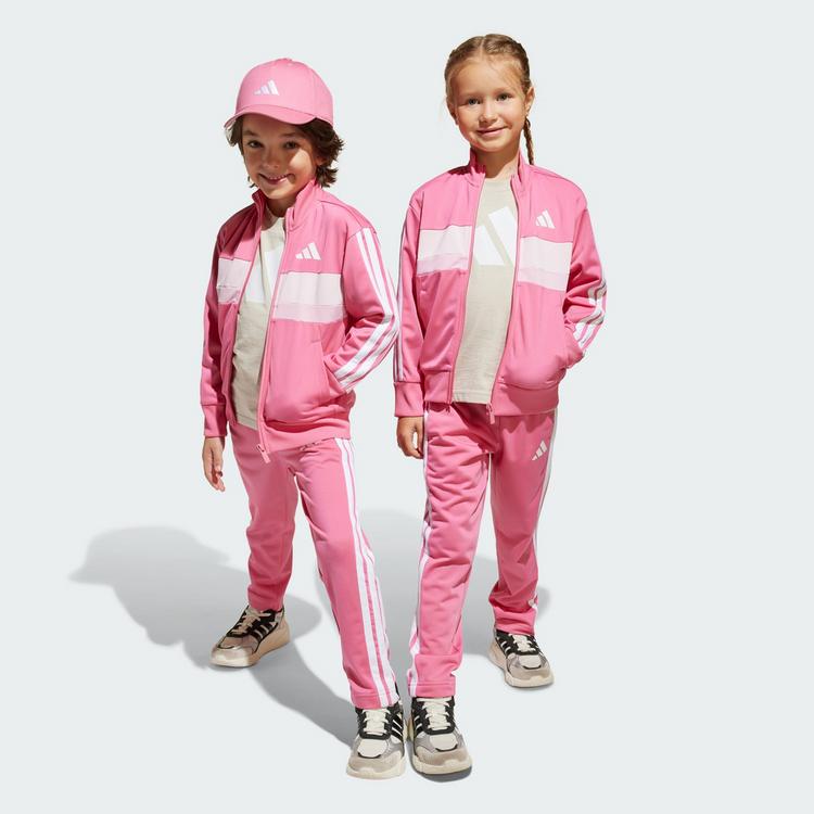 adidas adidas Seasonal Essentials Tiberio 3-Streifen Trainingsanzug Kinder - Pink Fusion / White / Clear Pink - 0 | SportScheck