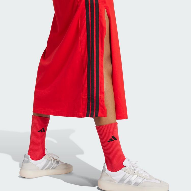 adidas adidas Essentials 3-Streifen Long Racerback Kleid Damen - Pure Ruby / Black - 0 | SportScheck