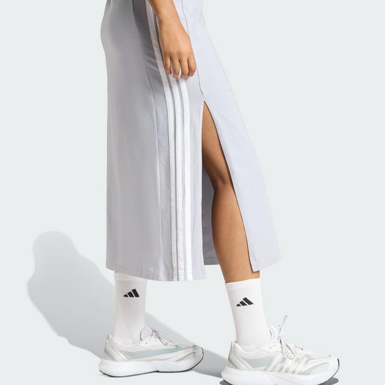 adidas adidas Essentials 3-Streifen Long Racerback Kleid Damen - Halo Silver / White - 0 | SportScheck