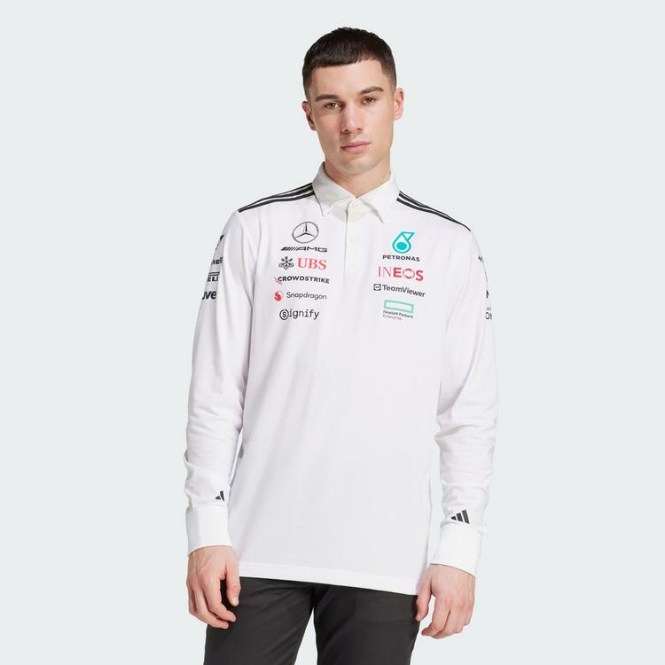 adidas adidas MERCEDES - AMG PETRONAS FORMULA ONE Pololangarmshirt Herren - White / Black - 0 | SportScheck