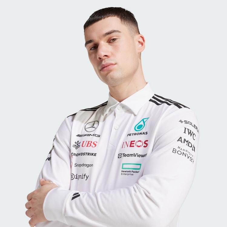 adidas adidas MERCEDES - AMG PETRONAS FORMULA ONE Pololangarmshirt Herren - White / Black - 0 | SportScheck