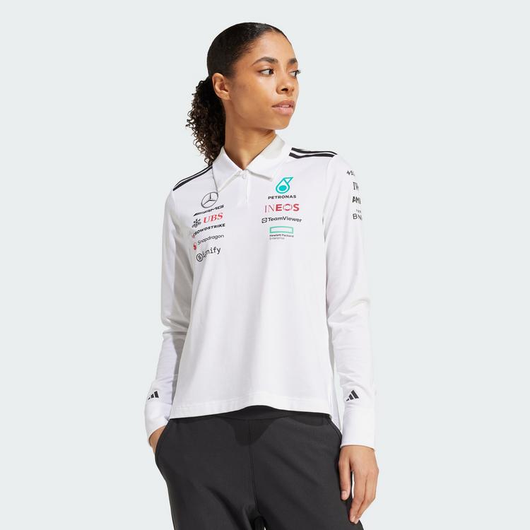 adidas adidas MERCEDES - AMG PETRONAS FORMULA ONE Pololangarmshirt Damen - White / Black - 0 | SportScheck
