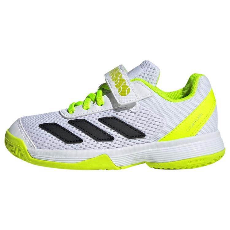 adidas adidas Courtflash Hook-and-Loop Kids Tennisschuhe Kinder - Cloud White / Core Black / Lucid Lemon - 0 | SportScheck