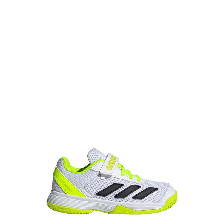 adidas adidas Courtflash Hook-and-Loop Kids Tennisschuhe Kinder - Cloud White / Core Black / Lucid Lemon - 0 | SportScheck