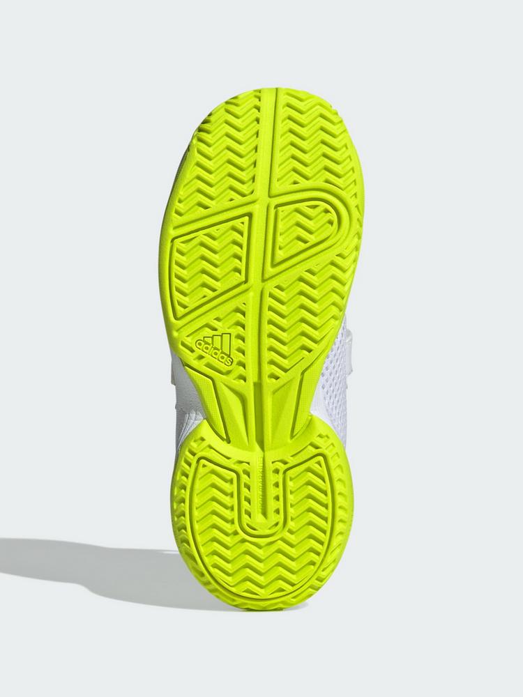 adidas adidas Courtflash Hook-and-Loop Kids Tennisschuhe Kinder - Cloud White / Core Black / Lucid Lemon - 2 | SportScheck