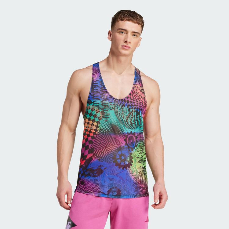 adidas adidas adidas x Jeremy Scott Allover-Print Funktionstank Herren - Multicolor / Semi Lucid Fuchsia / Active Purple - 0 | SportScheck