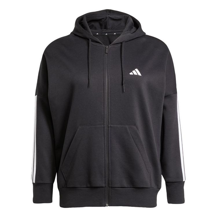 adidas adidas Essentials 3-Streifen Full-Zip Fleece Hoodie Damen - Black / White - 0 | SportScheck