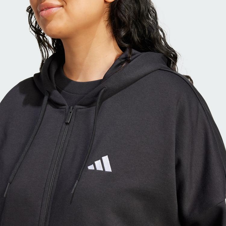 adidas adidas Essentials 3-Streifen Full-Zip Fleece Hoodie Damen - Black / White - 0 | SportScheck