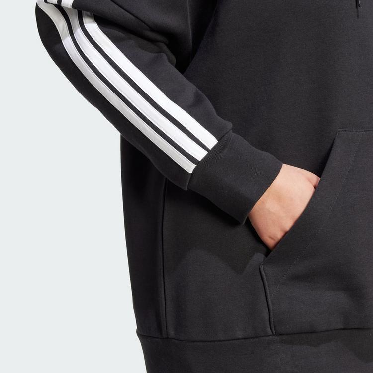 adidas adidas Essentials 3-Streifen Full-Zip Fleece Hoodie Damen - Black / White - 1 | SportScheck