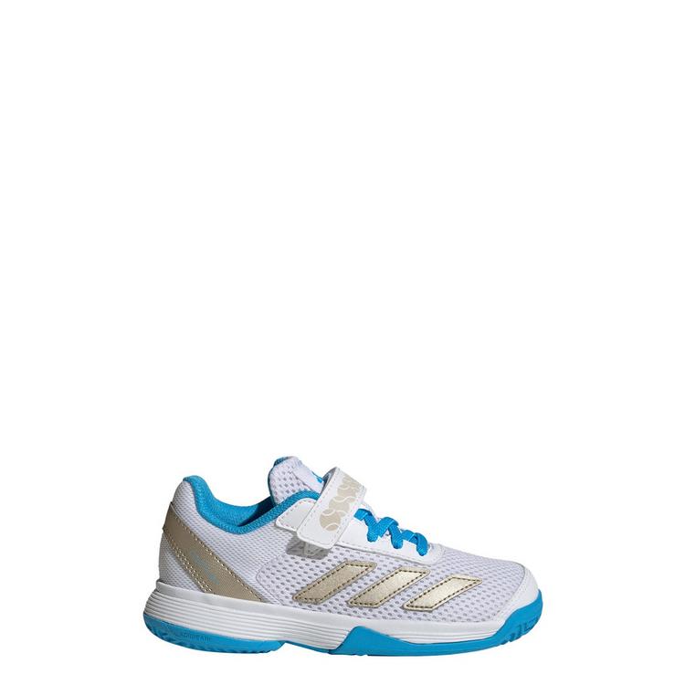 adidas adidas Courtflash Hook-and-Loop Kids Tennisschuhe Kinder - Cloud White / Cyber Metallic / Lucid Aquamarine - 0 | SportScheck