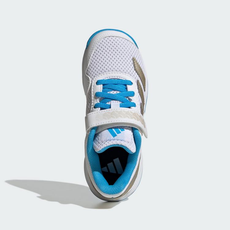 adidas adidas Courtflash Hook-and-Loop Kids Tennisschuhe Kinder - Cloud White / Cyber Metallic / Lucid Aquamarine - 1 | SportScheck