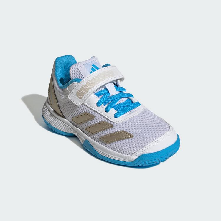 adidas adidas Courtflash Hook-and-Loop Kids Tennisschuhe Kinder - Cloud White / Cyber Metallic / Lucid Aquamarine - 3 | SportScheck