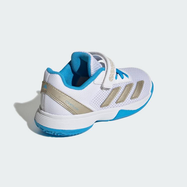 adidas adidas Courtflash Hook-and-Loop Kids Tennisschuhe Kinder - Cloud White / Cyber Metallic / Lucid Aquamarine - 4 | SportScheck