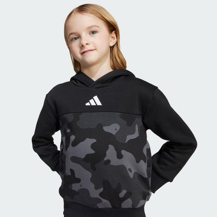 adidas adidas Seasonal Essentials Camo Fleece Trainingsanzug Kinder - Black / White - 0 | SportScheck
