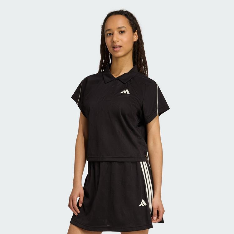 adidas adidas Stadium 3-Streifen Tennis inspiriertes T-Shirt Damen - Black / Off White - 0 | SportScheck