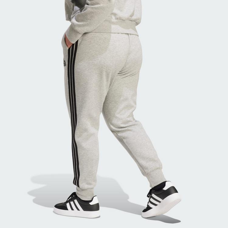 adidas adidas Essentials 3-Streifen Fleece Slim Hose Trainingshose Damen - Medium Grey Heather / Black - 1 | SportScheck