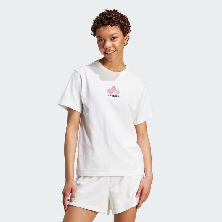 adidas adidas Farmers Market Strawberry Graphic T-Shirt Damen - White - 0 | SportScheck