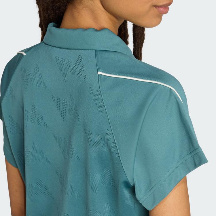 adidas adidas Stadium 3-Streifen Tennis inspiriertes T-Shirt Damen - Preloved Teal / Off White - 0 | SportScheck