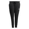adidas Essentials 3-Streifen Fleece Slim Hose Trainingshose Damen - Black / White