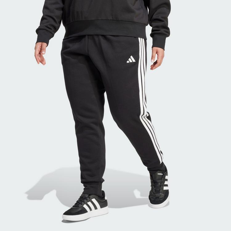 adidas adidas Essentials 3-Streifen Fleece Slim Hose Trainingshose Damen - Black / White - 0 | SportScheck
