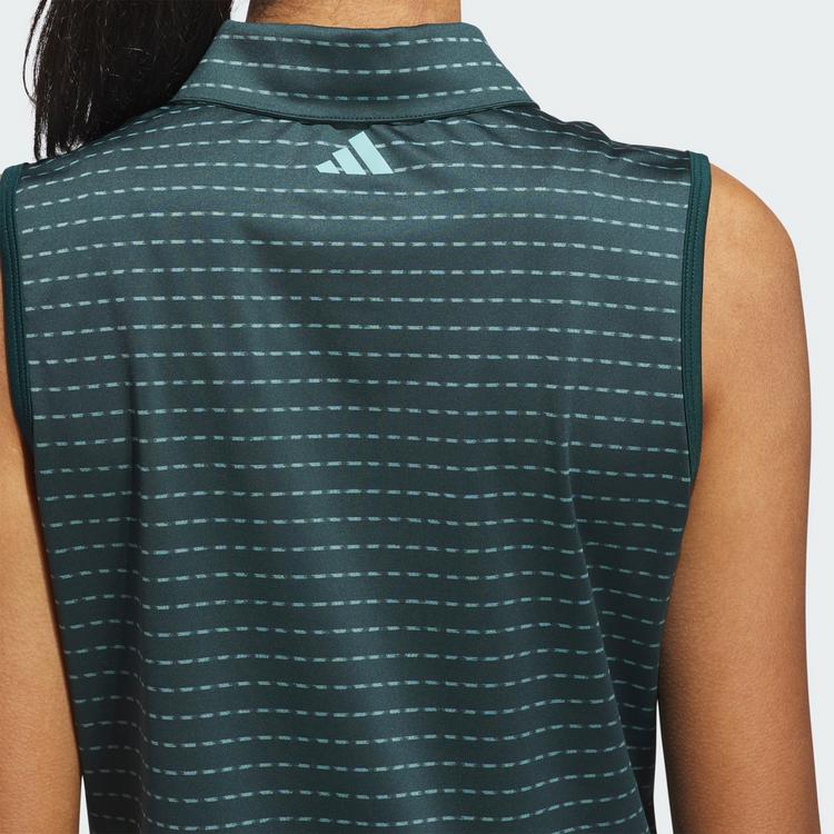 adidas adidas Ultimate365 Jacquard Stripe Sleeveless Poloshirt Damen - Aurora Ivy - 1 | SportScheck
