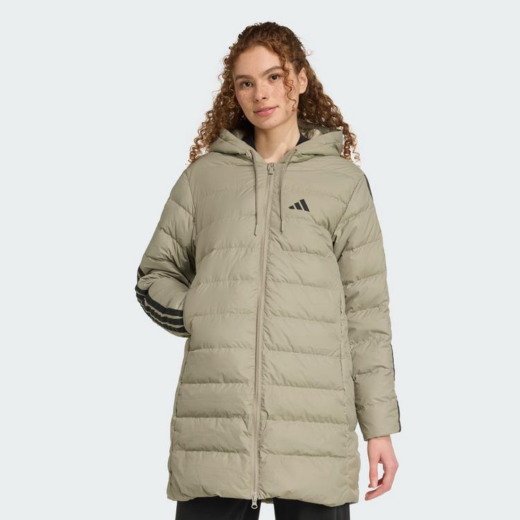 adidas adidas Essentials CLIMAWARM 3-Streifen Light Daunenjacke Damen - Silver Pebble - 0 | SportScheck
