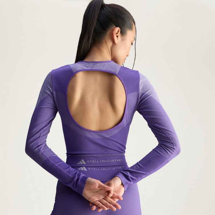 adidas adidas adidas By Stella McCartney Seamless Croptop Damen - Alpine Violet-Smc / Clear Onix - 1 | SportScheck