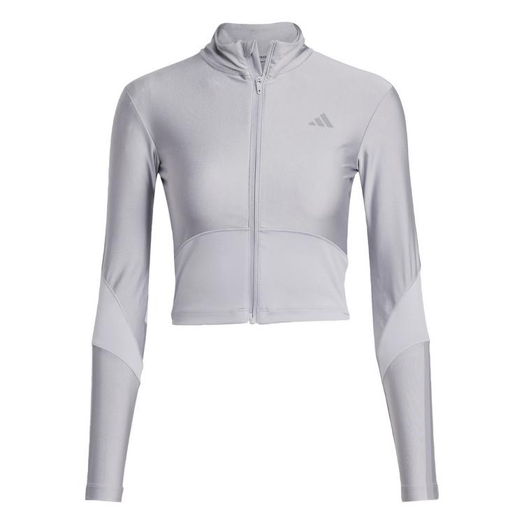 adidas adidas Hyperglam Shine Jacke mit durchgehendem Trainingsanzug Damen - Halo Silver / Grey - 0 | SportScheck