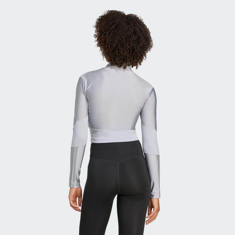 adidas adidas Hyperglam Shine Jacke mit durchgehendem Trainingsanzug Damen - Halo Silver / Grey - 1 | SportScheck