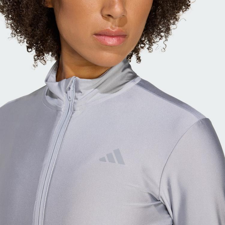 adidas adidas Hyperglam Shine Jacke mit durchgehendem Trainingsanzug Damen - Halo Silver / Grey - 0 | SportScheck